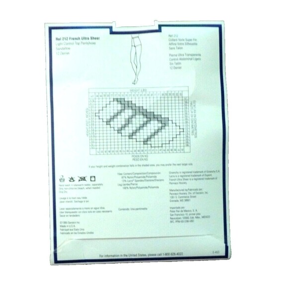 GIVENCHY French Ultra Body Sheers Ivory Size C Pantyhose Control Top Vintage NEW - Picture 2 of 2